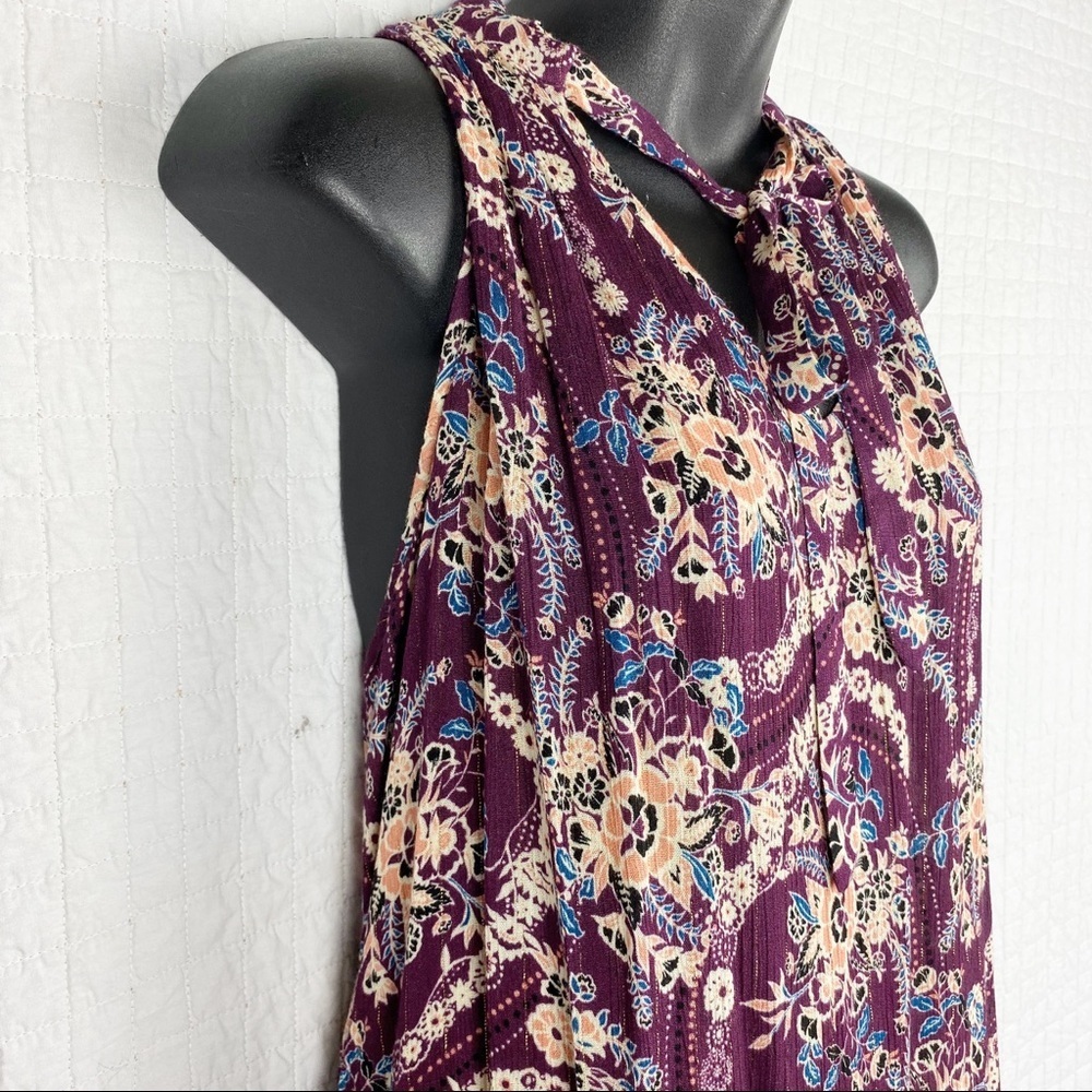 Torrid Sleeveless Purple Paisley Tie Neck Top Summer girls night boho - Picture 5 of 9